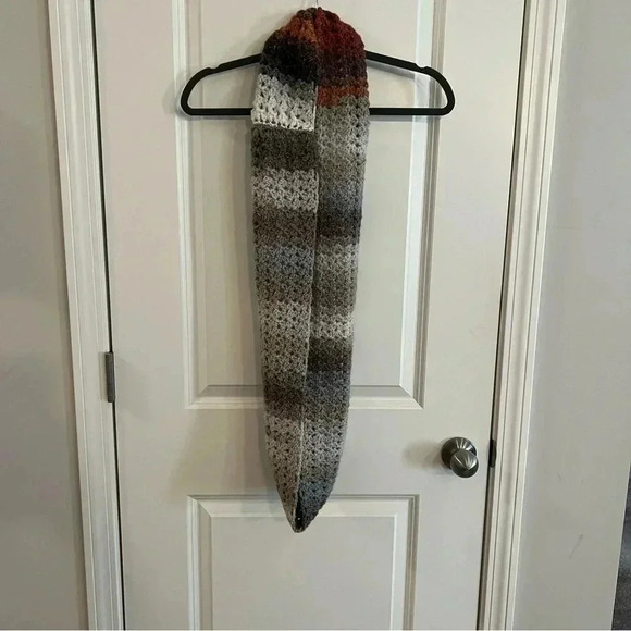 Infinity scarf crochet knit handmade color block by Allison Snow Eller - Picture 1 of 3